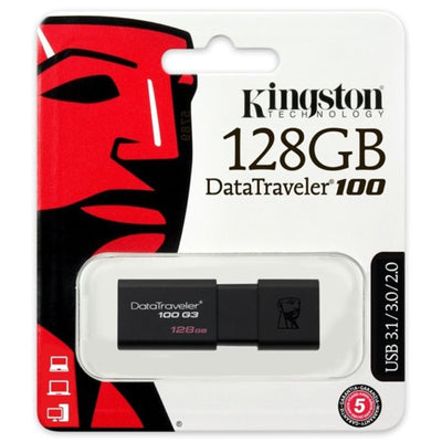 Pack of 25 - Kingston DataTraveler 100 G3 128GB USB 3.0 Black USB Flash Drive