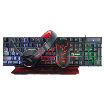 Marvo Scorpion 4-in-1 Gaming Bundle, Keyboard, Headset, Mouse and Mouse Pad