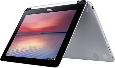 Touchscreen ASUS C100PA 10.1" Chromebook Flip - Rockchip 3288, 4 GB RAM, 16 GB eMMC, Chrome OS, Metallic Silver
