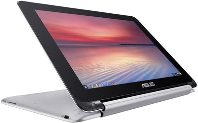 Touchscreen ASUS C100PA 10.1" Chromebook Flip - Rockchip 3288, 4 GB RAM, 16 GB eMMC, Chrome OS, Metallic Silver