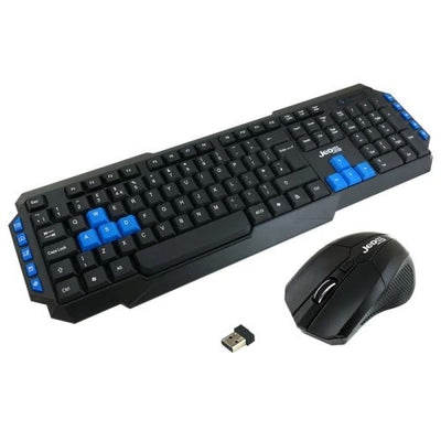 Jedel Wireless Gaming Desktop Kit, Multimedia Keyboard with Blue Colour Keys, Mouse