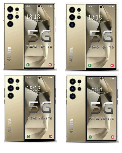 4 x wholesale Bulk 7.3 Inch Dual Sim Android Mobile Phone 12GB RAM/512GB ROM 6800mAh Battery Dual SIM Standby MTK Processor Smartphone (New)