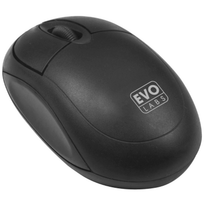Evo Labs USB Matte Black Mini Mouse