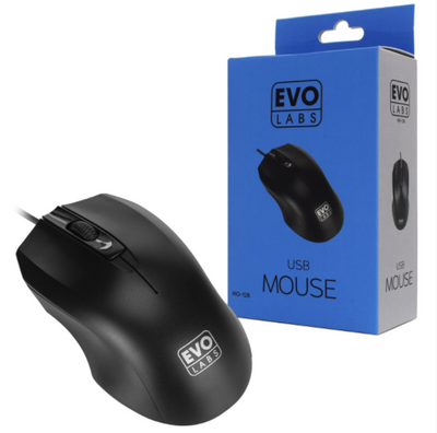 Evo Lab USB Matte Black Mouse